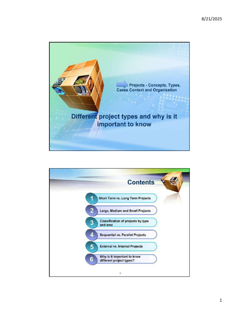 Classification of Project | PDF