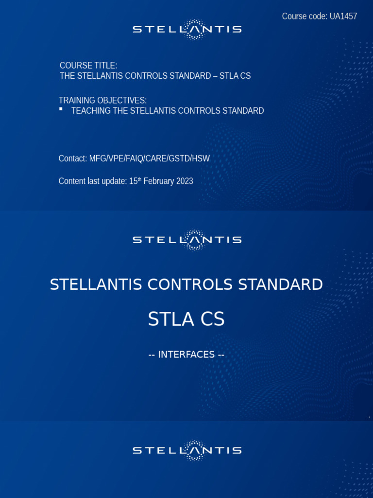 Stellantis Controls Standard Training | PDF | Interface (Computing ...