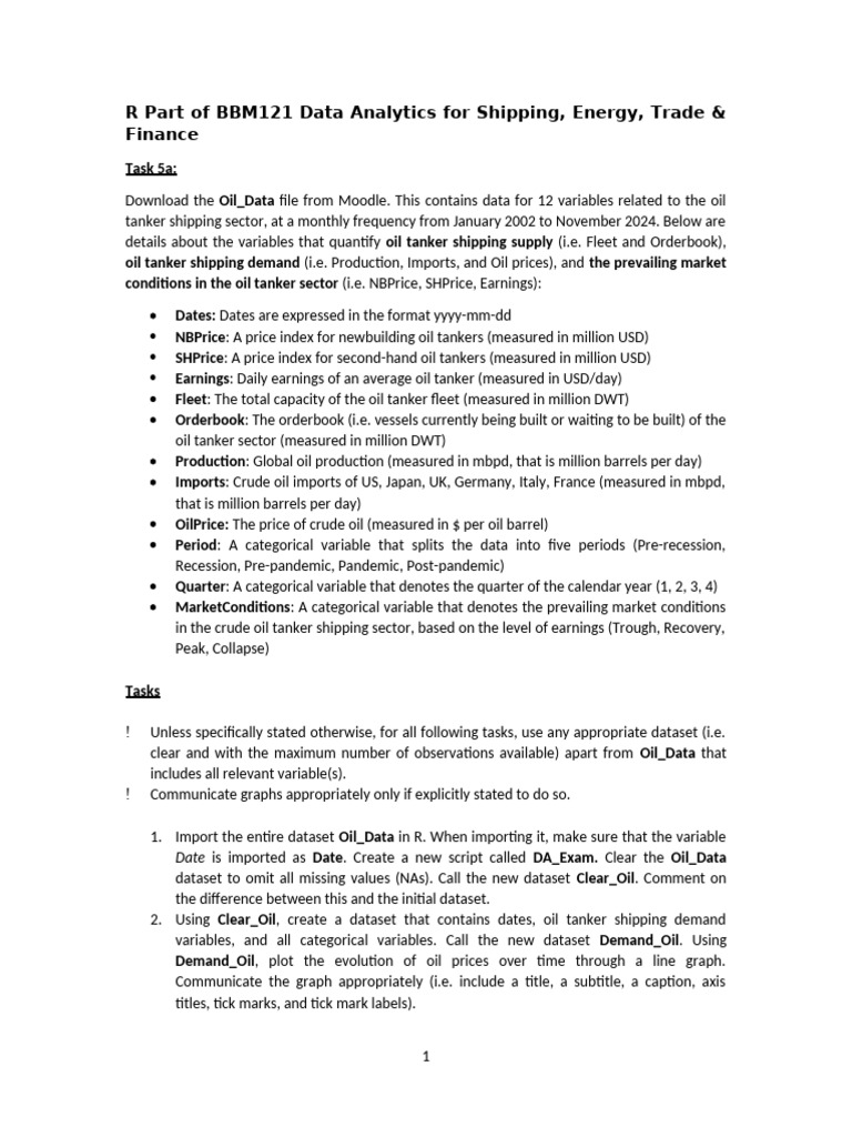 Oil Tanker Shipping Data Analysis Guide | PDF | Oil Tanker