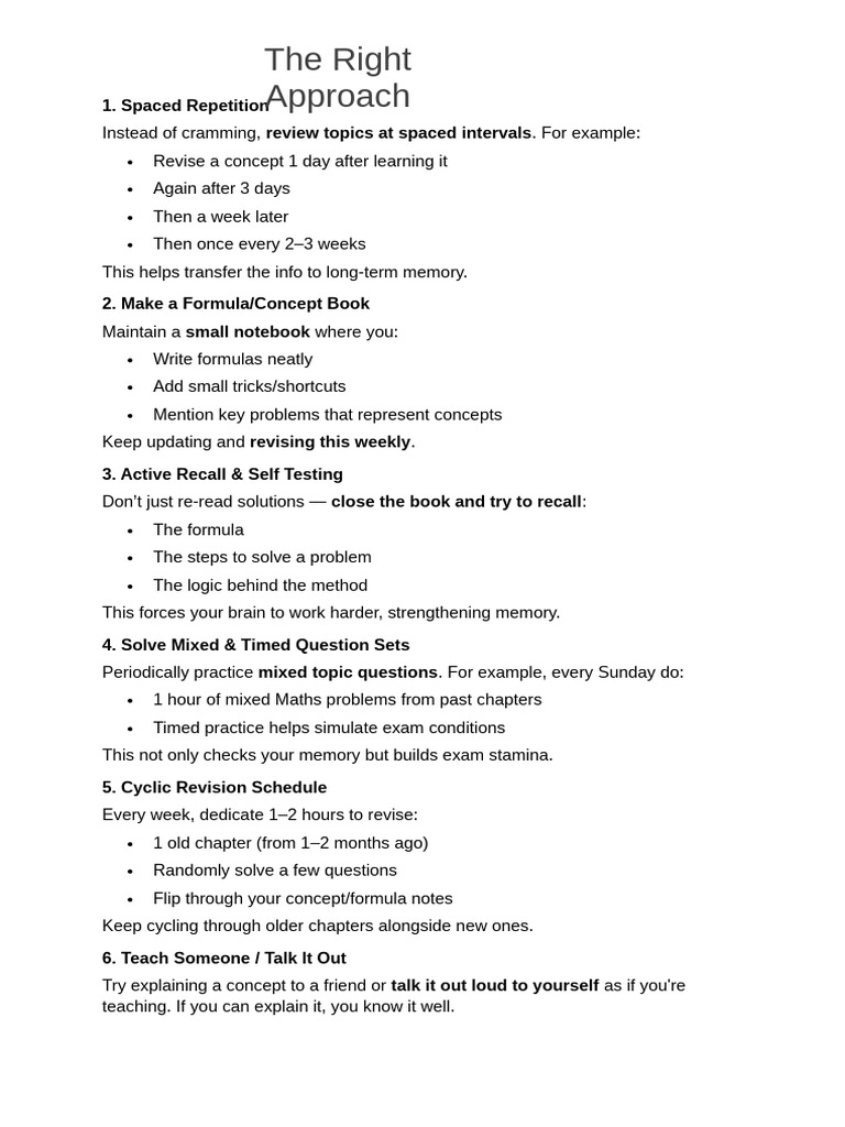 The Right Approach | PDF