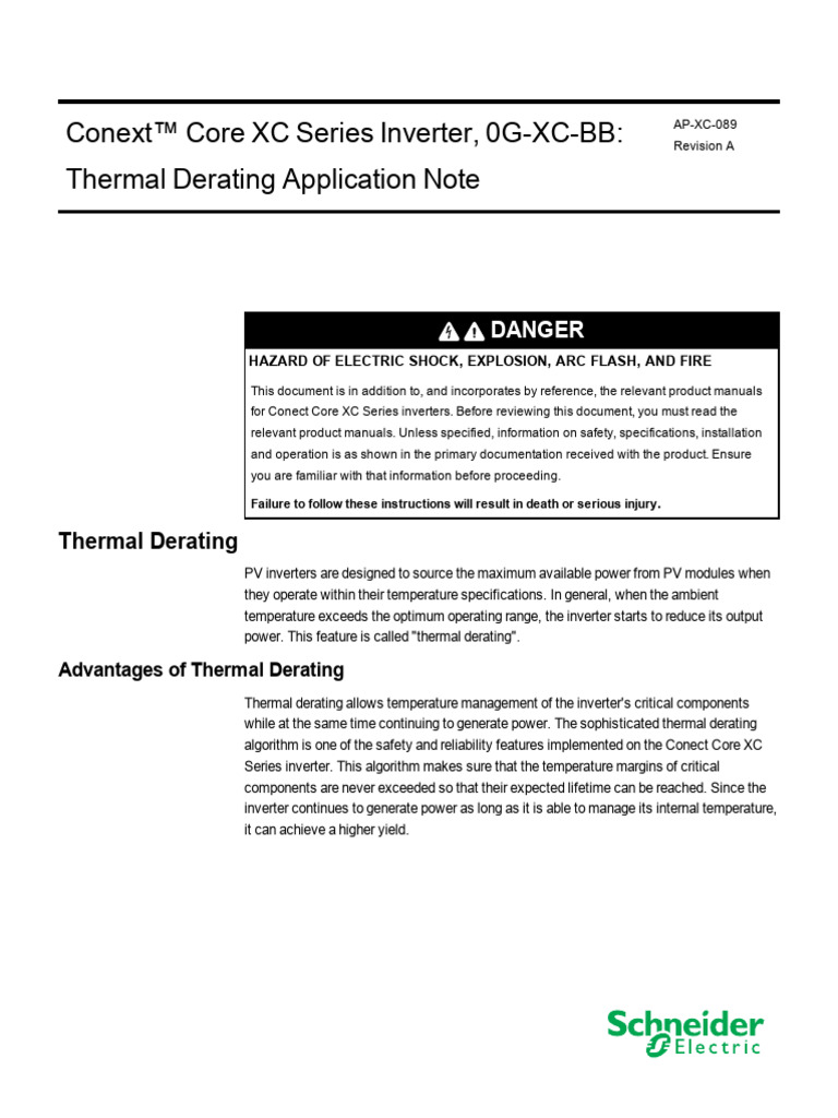 TP20170201 Conext Core XC Thermal Derating AppNote AP XC 089 REV A ...