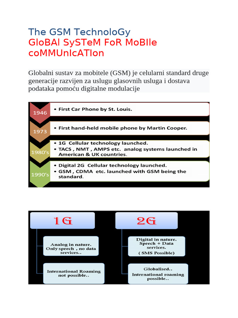 Overview of GSM Mobile Technology | PDF