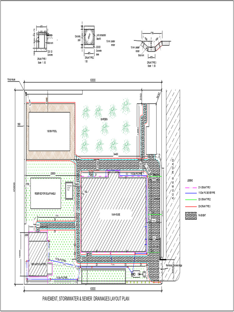 Drainage Layout Plan for Pool Area | PDF | Drainage | Sanitary Sewer