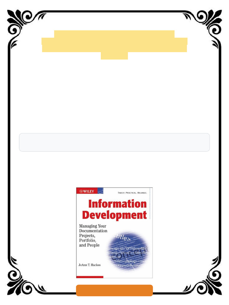 Information Development Managing Your Documentation Projects Portfolio ...