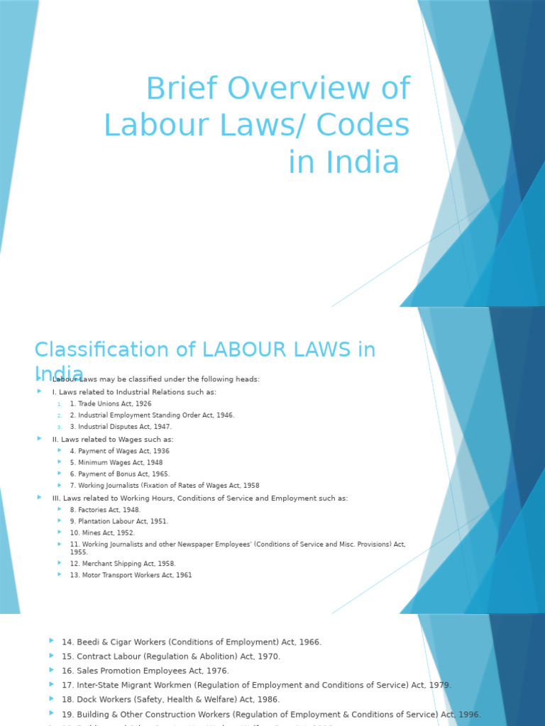 Overview of Labour Laws in India | PDF | Cost Of Living | Employment