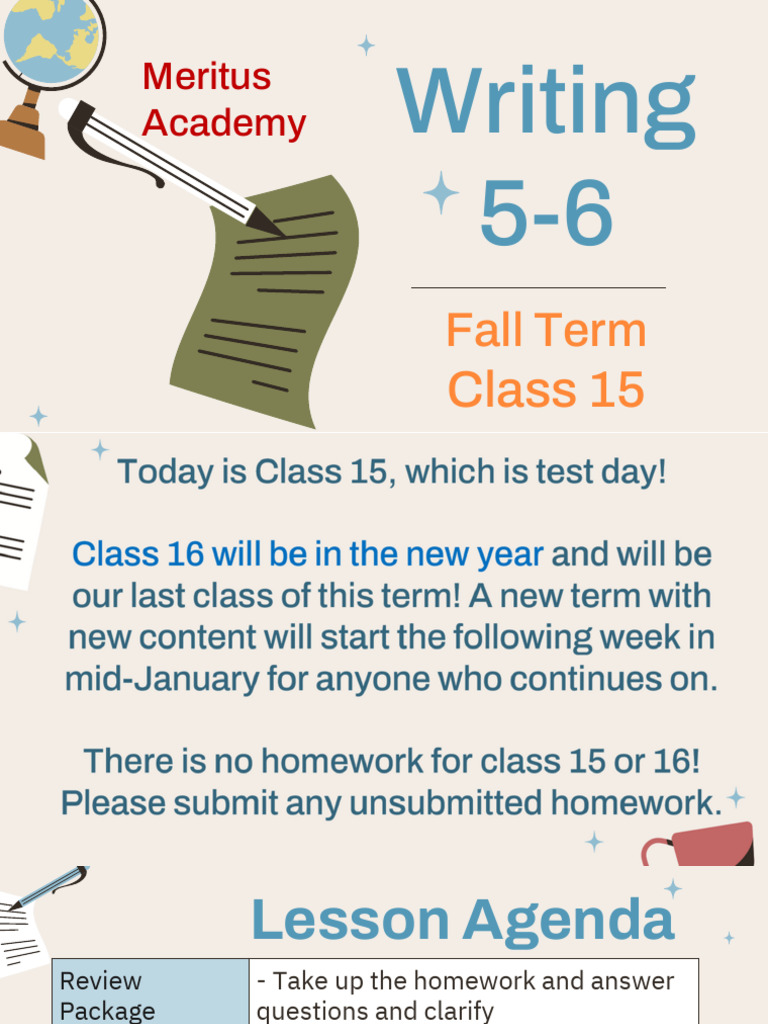 Class15 Fall Writing G5-6 Notes Dec 18-21 | PDF