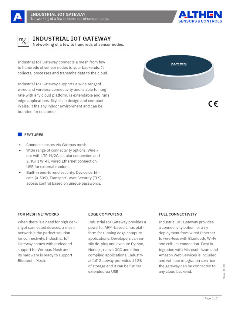 Industrial IoT Gateway for Sensor Networking | PDF | Internet Of Things ...