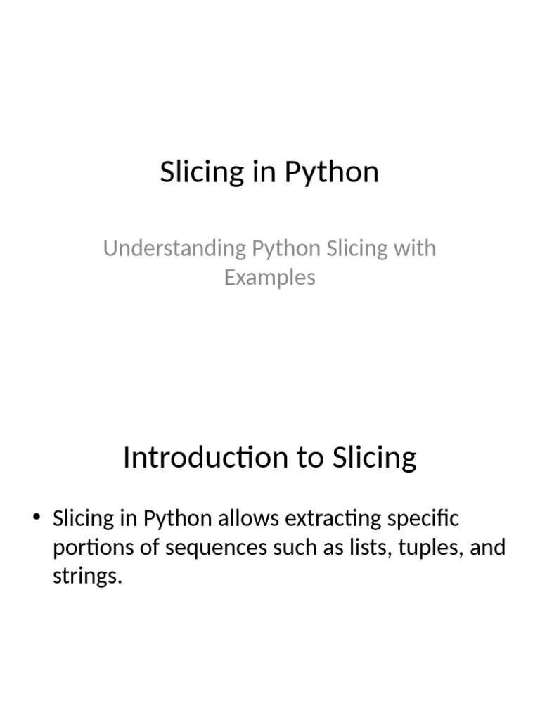 Slicing in Python | PDF