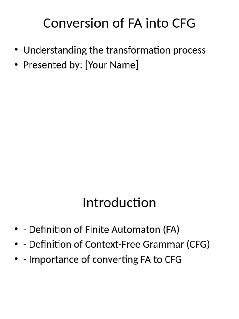 FA to CFG Conversion Guide | PDF