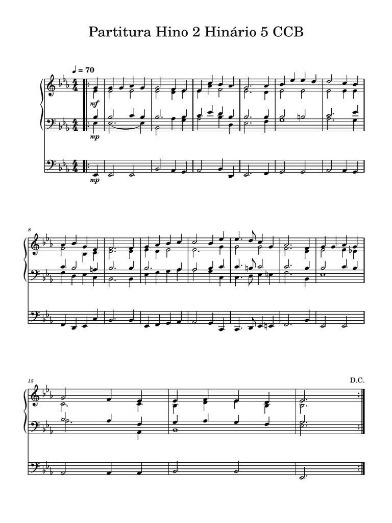 Hino 2 Partitura Hinário 5 CCB | PDF
