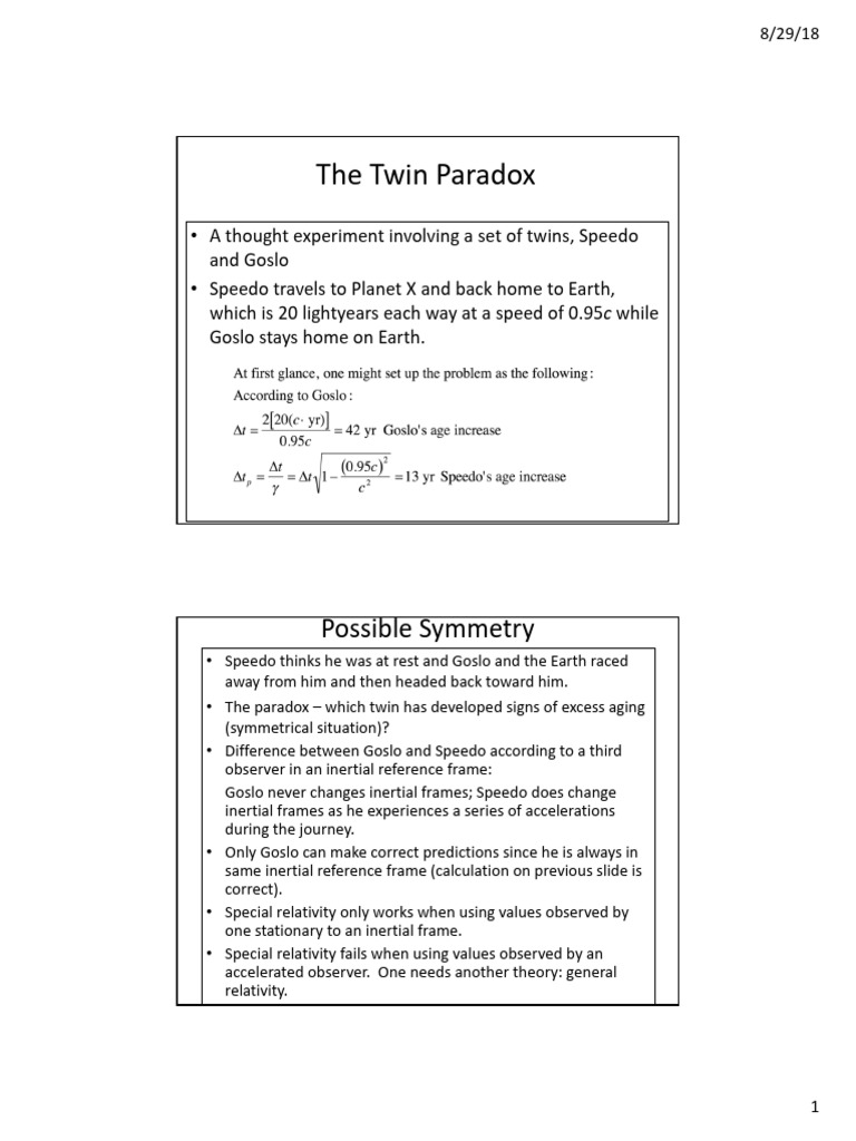 Understanding the Twin Paradox and Relativity | PDF | Special ...