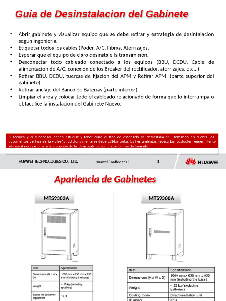 Guía de Desinstalación de Gabinetes MTS9300A/B | PDF | Lte ...