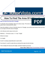 How To Find The Area of A Triangle