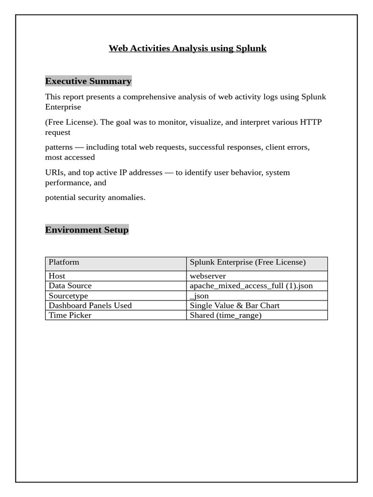 Web Activity Analysis with Splunk | PDF | World Wide Web | Internet & Web