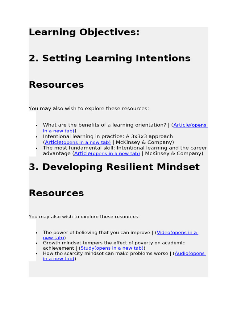 Learning Objectives for Effective Problem Solving | PDF | Public ...