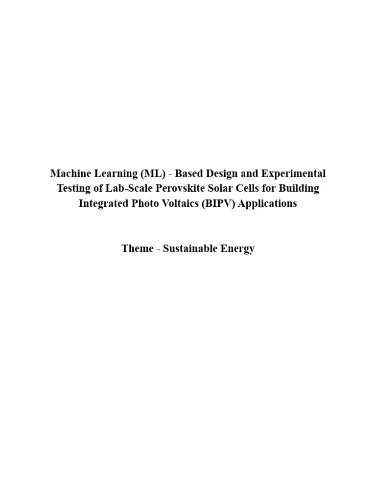ML-Driven Perovskite Solar Cell Design | PDF | Photovoltaics | Solar Cell