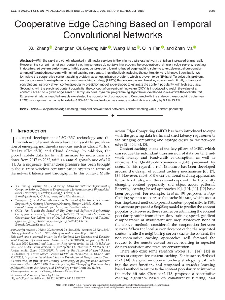 Learning-Based Edge Caching Strategy | PDF | Cache (Computing ...