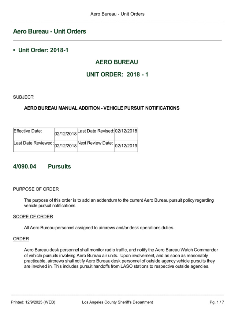 Aero Bureau Unit Orders Overview | PDF | Unmanned Aerial Vehicle ...