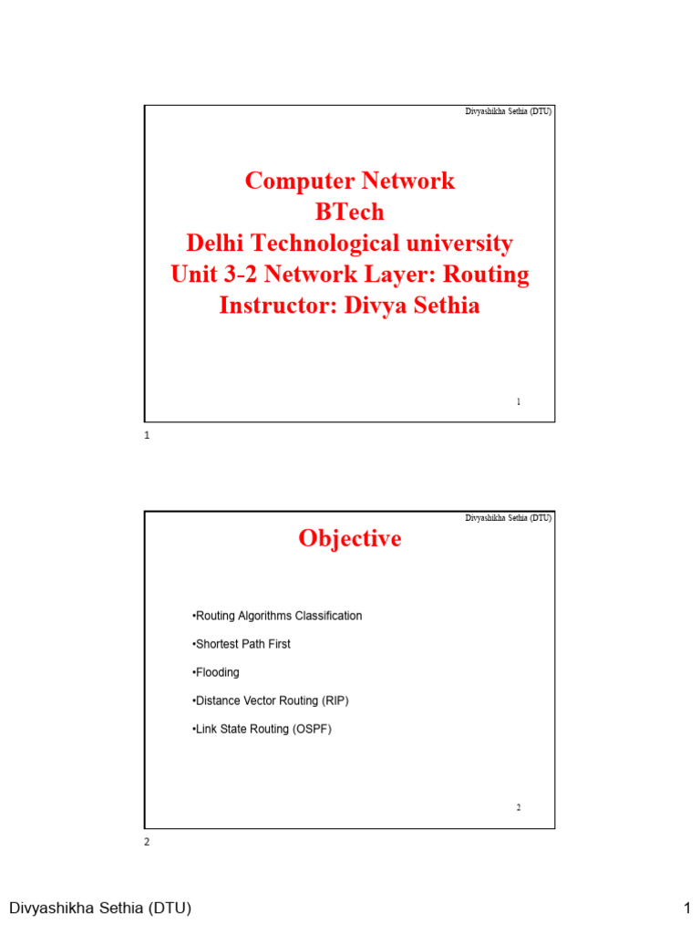 Routing Algorithms in Computer Networks | PDF | Routing | Computer Network