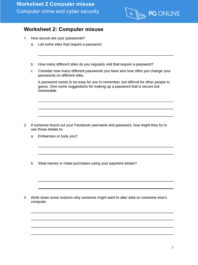 Veer Mulane - Computer Crime Worksheet 2 Computer Misuse | PDF