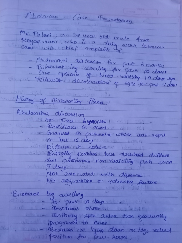 Abdominal Distension Case Study | PDF