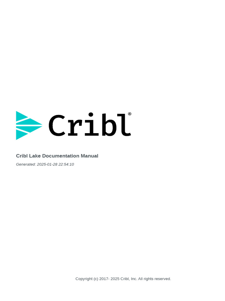 Cribl Lake Docs 1 20250128225410 | PDF | Cloud Computing | Parsing