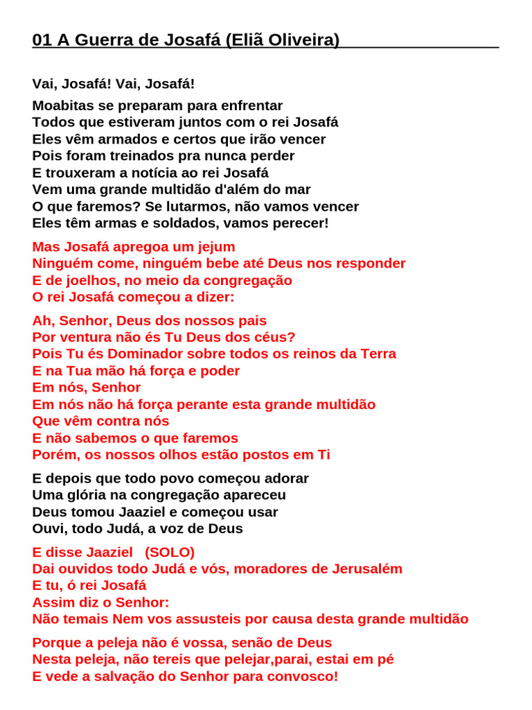 A Vitória de Josafá na Adoração | PDF