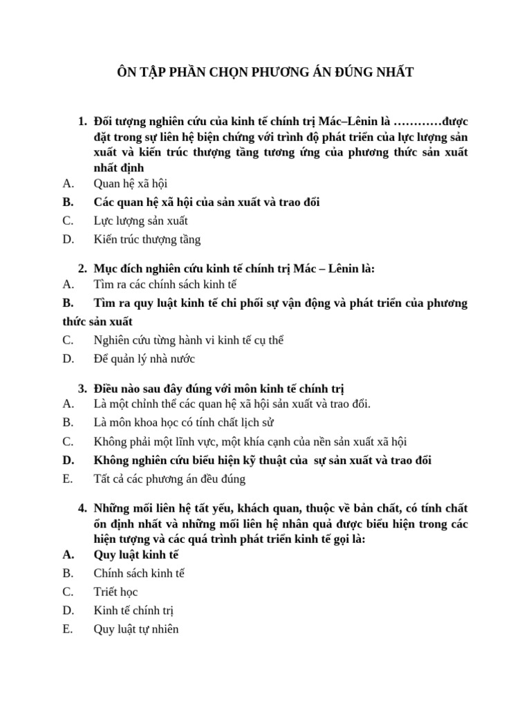 Da. On Tap Trac Nghiem | PDF