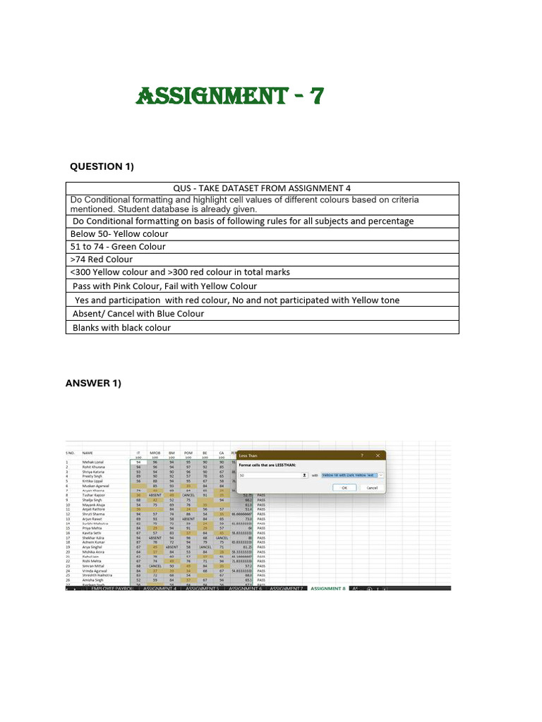 Assignment Color | PDF