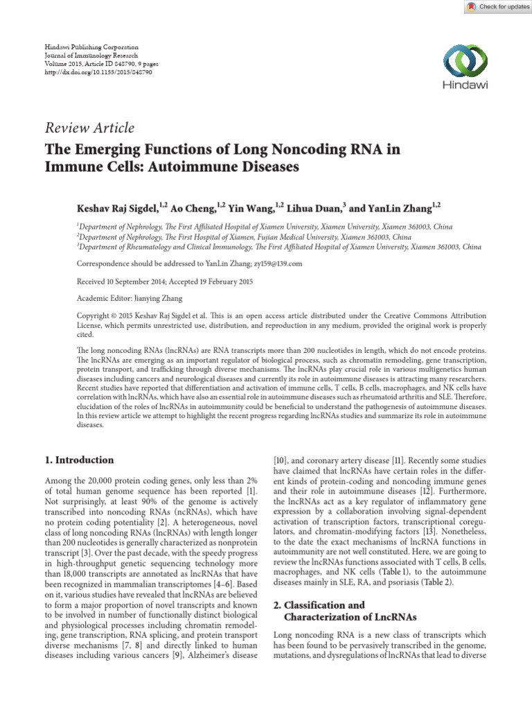 Journal of Immunology Research - 2015 - Sigdel - The Emerging Functions ...