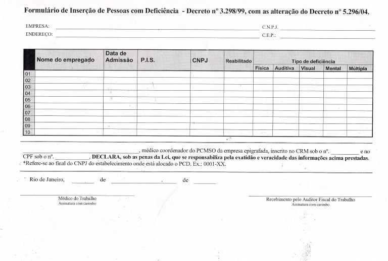 Formulario PCD | PDF