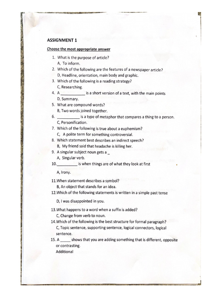Assignment 1 | PDF