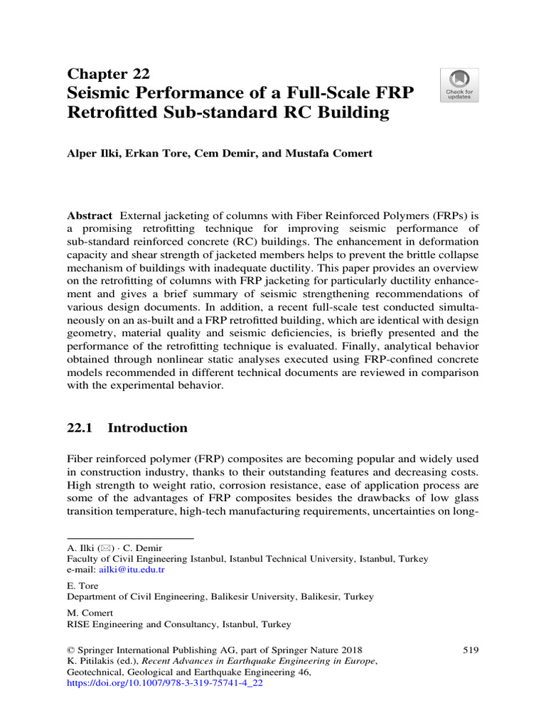Seismic FRP Retrofitting of RC Buildings | PDF | Deformation ...