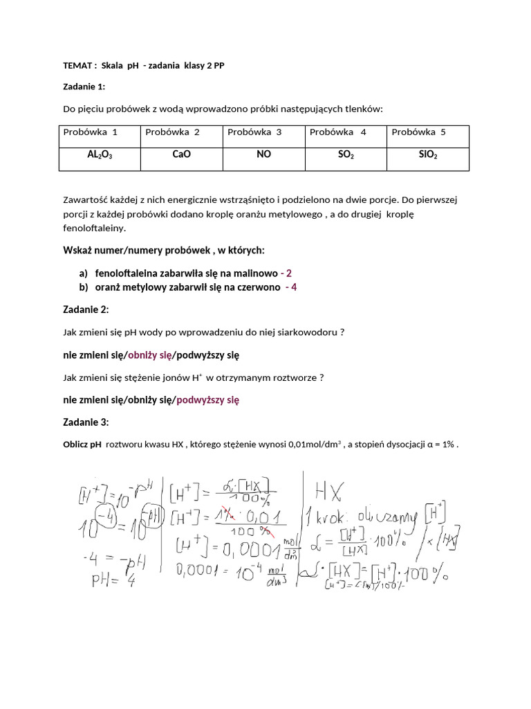 PH Zadania Klasy 2 PP | PDF