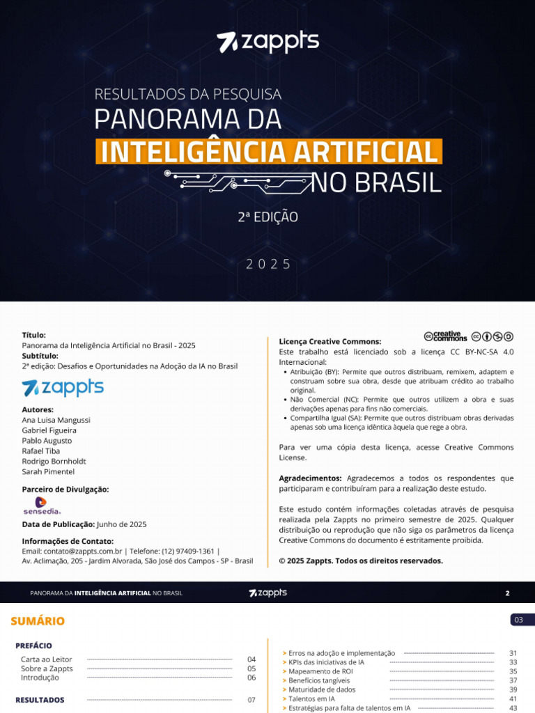 Panorama Da Inteligencia Artificial No Brasil 2025 2a Edicao Zappts | PDF