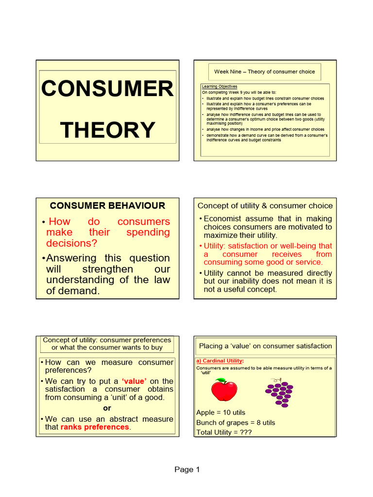 Consumer Choice Theory Explained | PDF | Utility | Demand