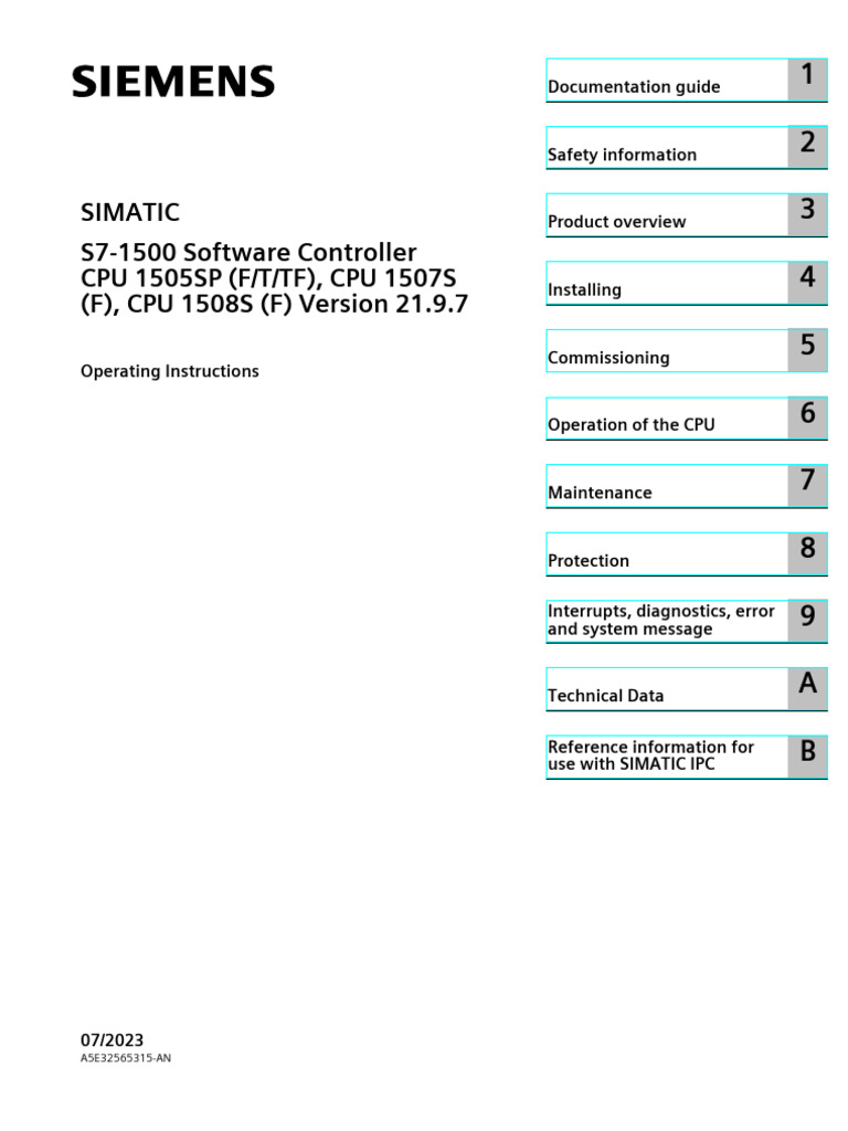 SIMATIC S7-1500 CPU Operating Guide | PDF | Computer Architecture ...