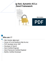 Creating Fast, Dynamic Acls in Zend Framework: Wim Godden Cu - Be Solutions