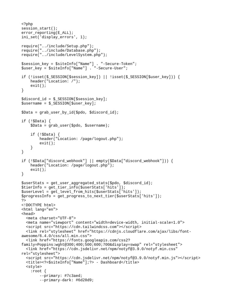 Dashboard - PHP (For LUNA HOST) | PDF | Http Cookie | Software