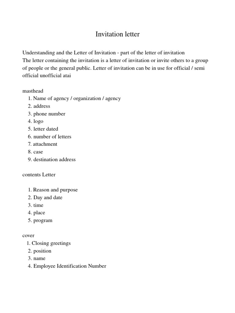 Invitation Letter | PDF