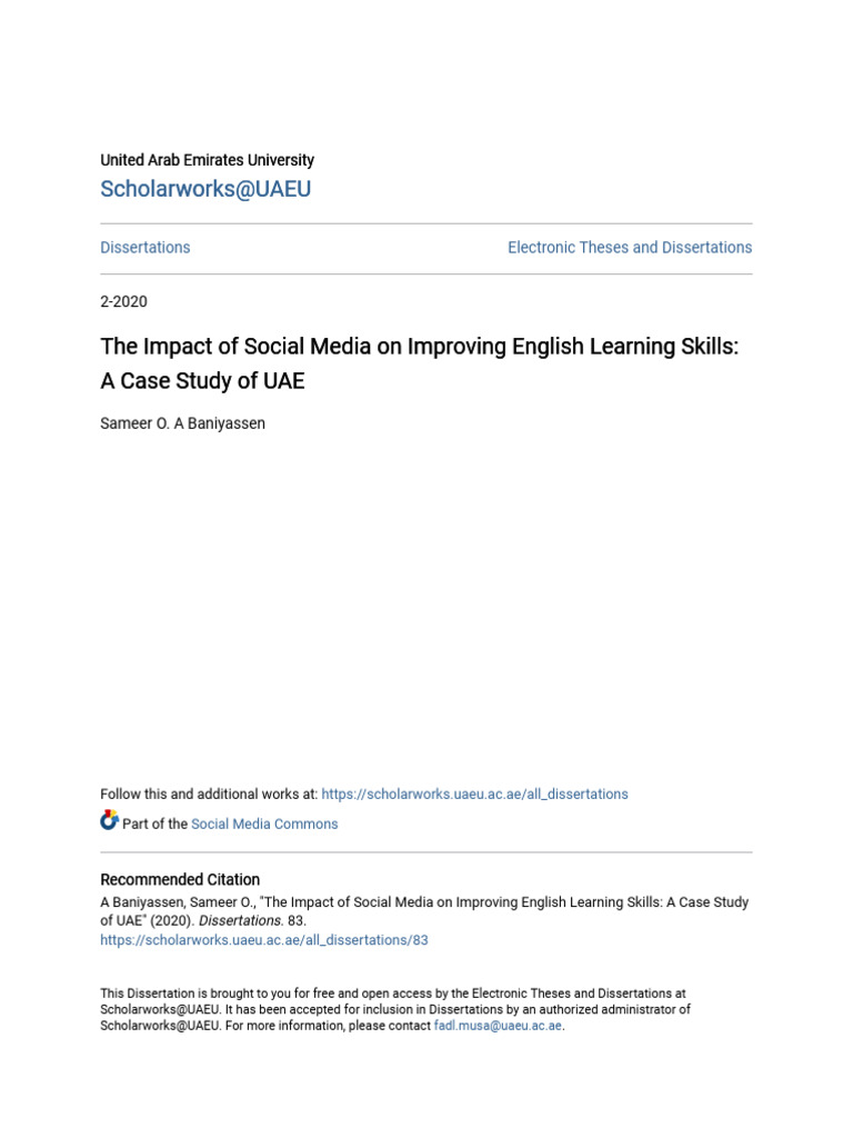 The Impact of Social Media On Improving English Learning Skills | PDF ...