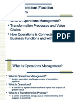 Operations Management Overview: Functions, Processes, and Strategic Planning