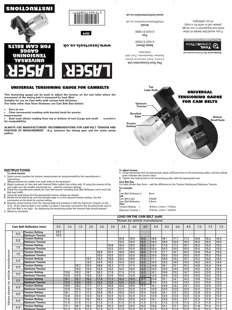 Kincrome Universal Cam Belt Tension Gauge K8392