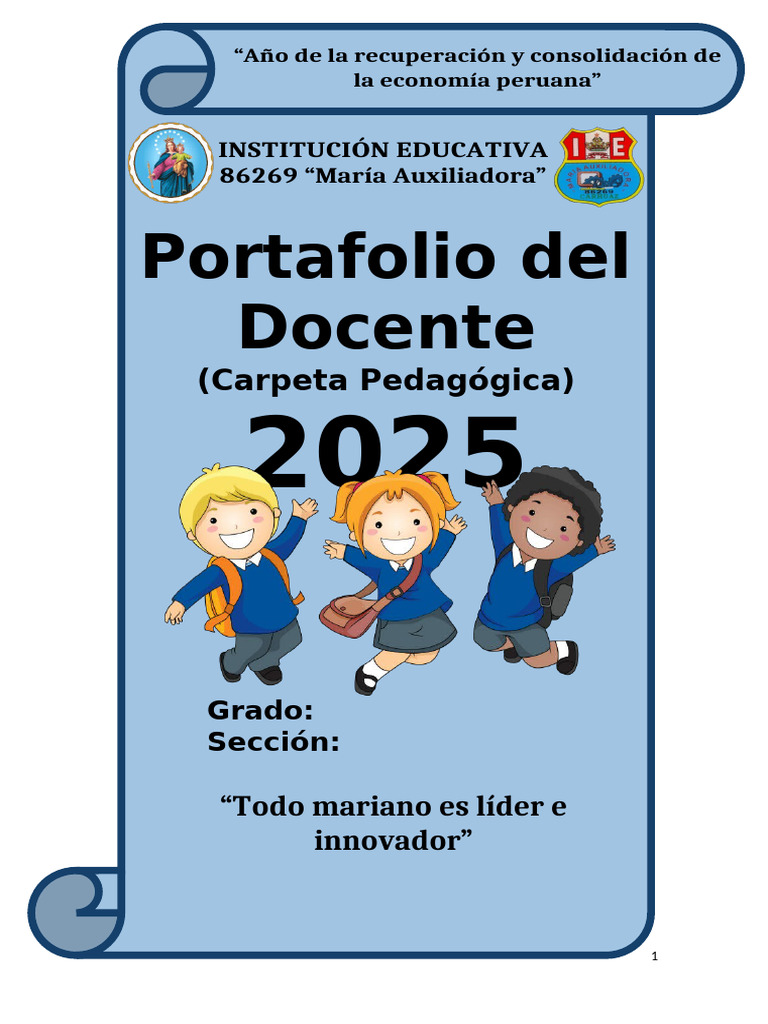 Portafolio Educativo 2025 - I.E. María Auxiliadora | PDF | Maestros ...