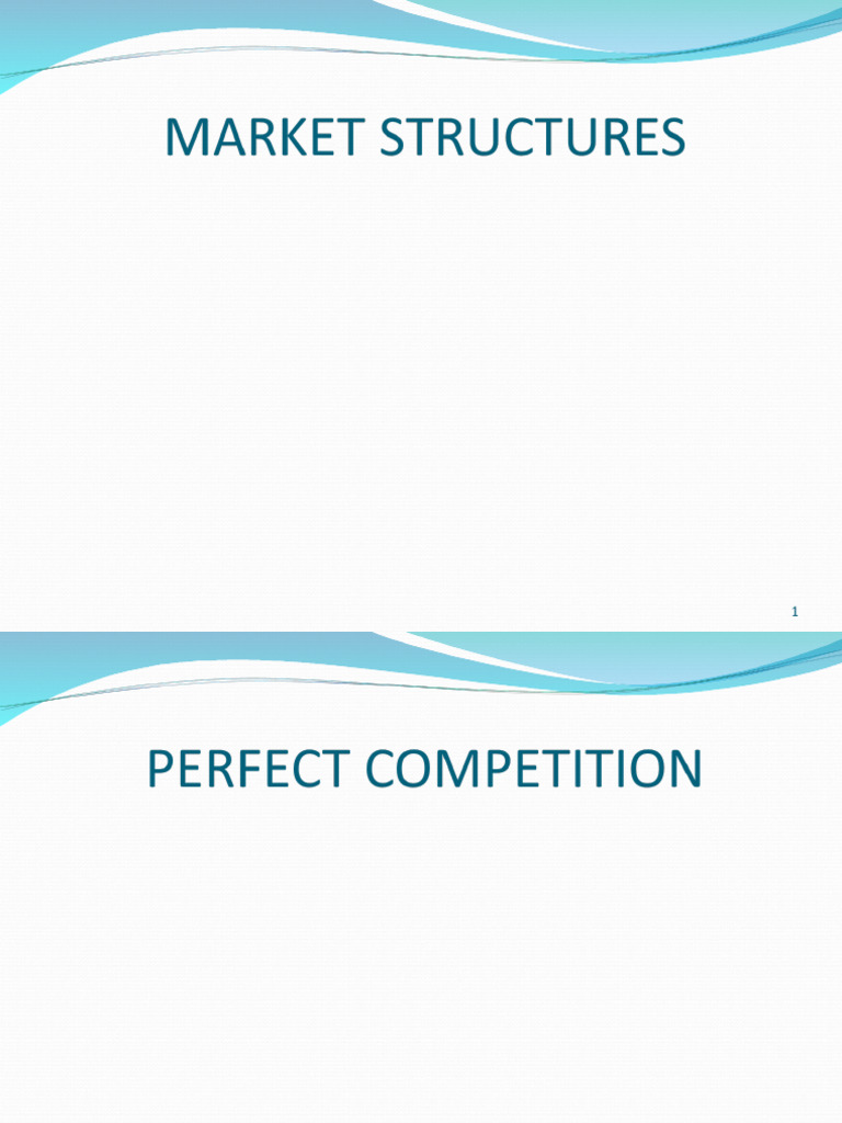 Lecture 11 Market Structures | PDF | Monopoly | Perfect Competition