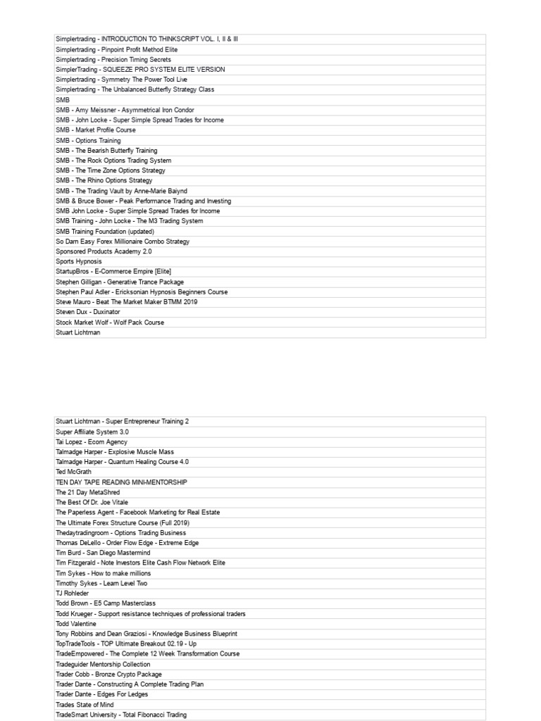 Comprehensive Trading Course Collection | PDF | Market (Economics ...