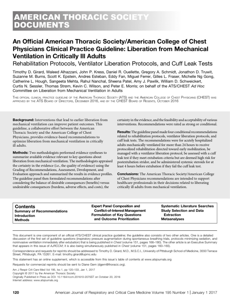 An Official American Thoracic Society American College of Chest ...