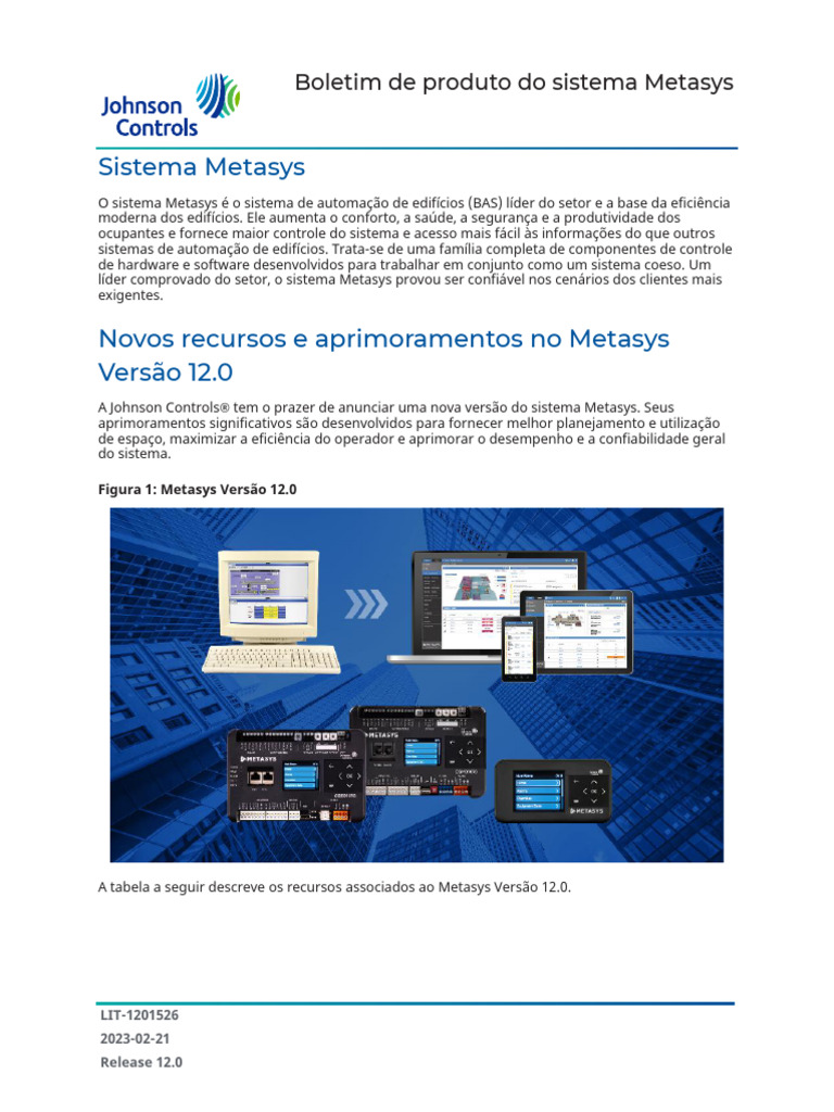 Novidades do Metasys Versão 12.0 | PDF | Rede de computadores ...