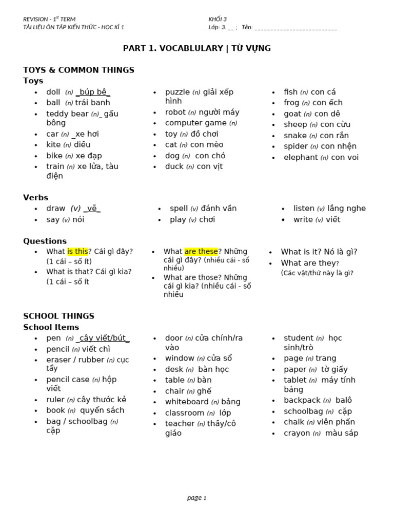 Revision Words | PDF