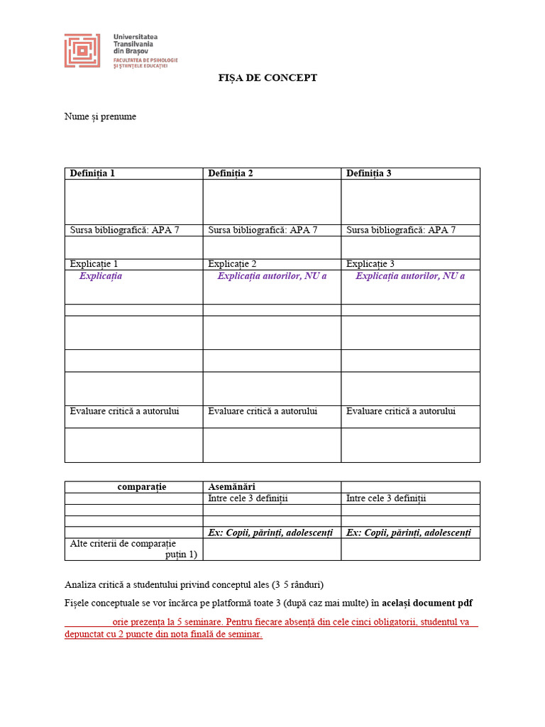 Fisa Conceptuala Model PP1 | PDF